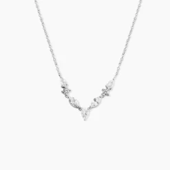 Collier Mascaret Argent Blanc Oxyde De Zirconium