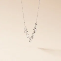 Collier Mascaret Argent Blanc Oxyde De Zirconium