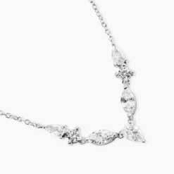 Collier Mascaret Argent Blanc Oxyde De Zirconium