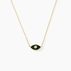 Collier Matiasma Or Jaune Malachite Diamant