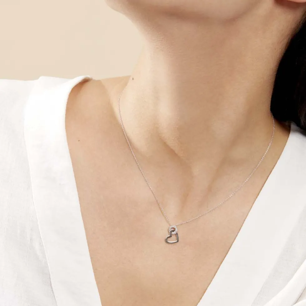 Collier Melesine Or Blanc Diamant