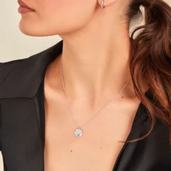 Collier Meralie Argent Blanc