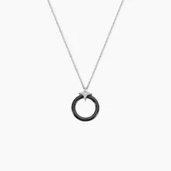 Collier Merelle Argent Blanc Céramique Oxyde De Zirconium