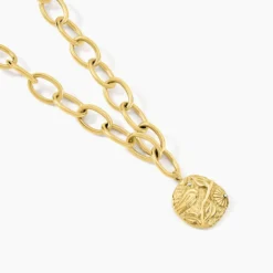 Collier Milina Acier Jaune Cristal