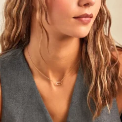 Collier Minimalist Chic Or Jaune Oxyde De Zirconium