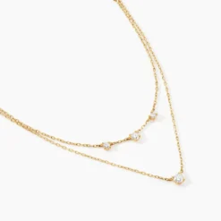 Collier Mordikai Or Jaune Oxyde De Zirconium