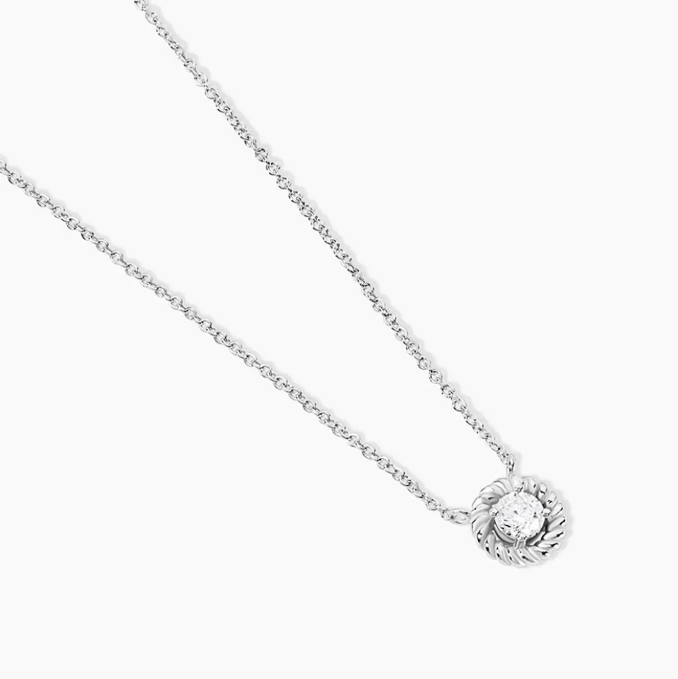 Collier Mori Argent Oxyde De Zirconium