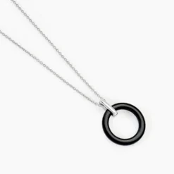 Collier Natacha Cera Argent Blanc Céramique Et Oxyde De Zirconium
