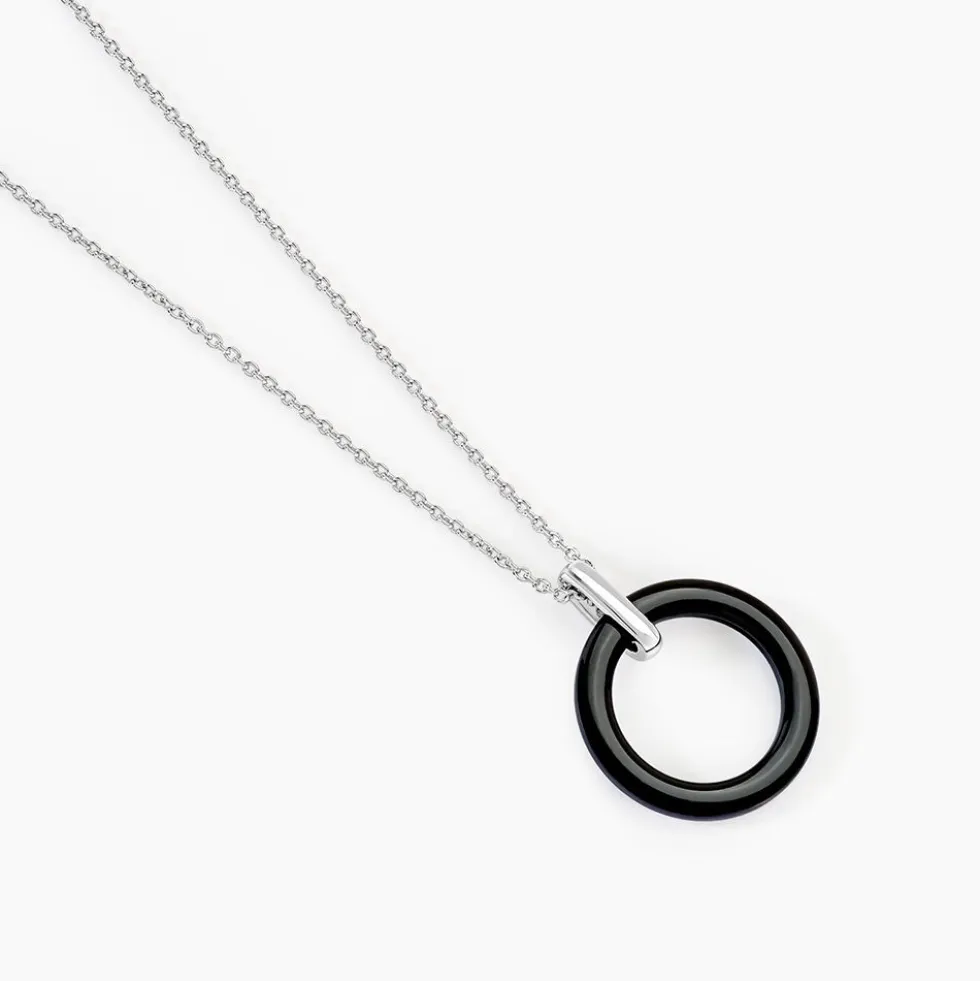 Collier Natacha Cera Argent Blanc Céramique Et Oxyde De Zirconium