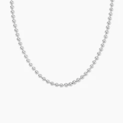 Collier Nateo Boules Argent Blanc