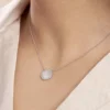 Collier Nawala Argent Blanc Oxyde De Zirconium Et Nacre