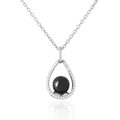 Collier Nerea Argent Blanc Céramique Et Oxyde De Zirconium