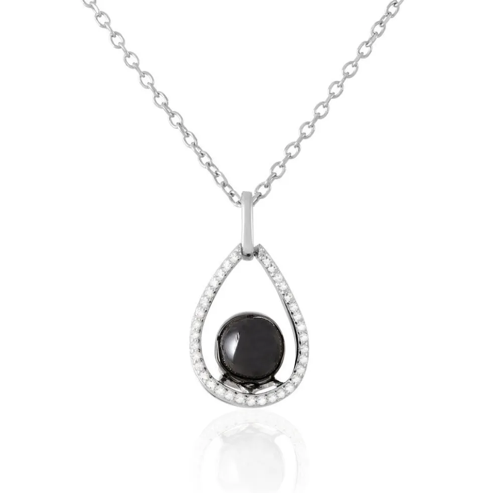 Collier Nerea Argent Blanc Céramique Et Oxyde De Zirconium