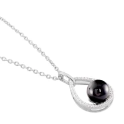 Collier Nerea Argent Blanc Céramique Et Oxyde De Zirconium