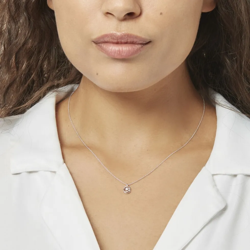 Collier Nid D'amour Or Blanc Diamant