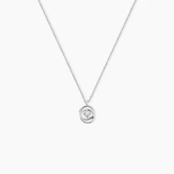 Collier Nid D'amour Or Blanc Diamant