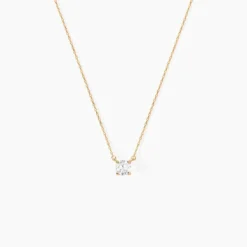 Collier Nilay Plaque Or Doré Oxyde De Zirconium