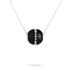 Collier Nina Cera Argent Blanc Strass Et Céramique