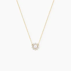 Collier Octavie Or Jaune Perle De Culture Oxyde De Zirconium