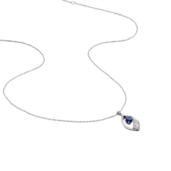 Collier Odila Or Blanc Saphir Diamant