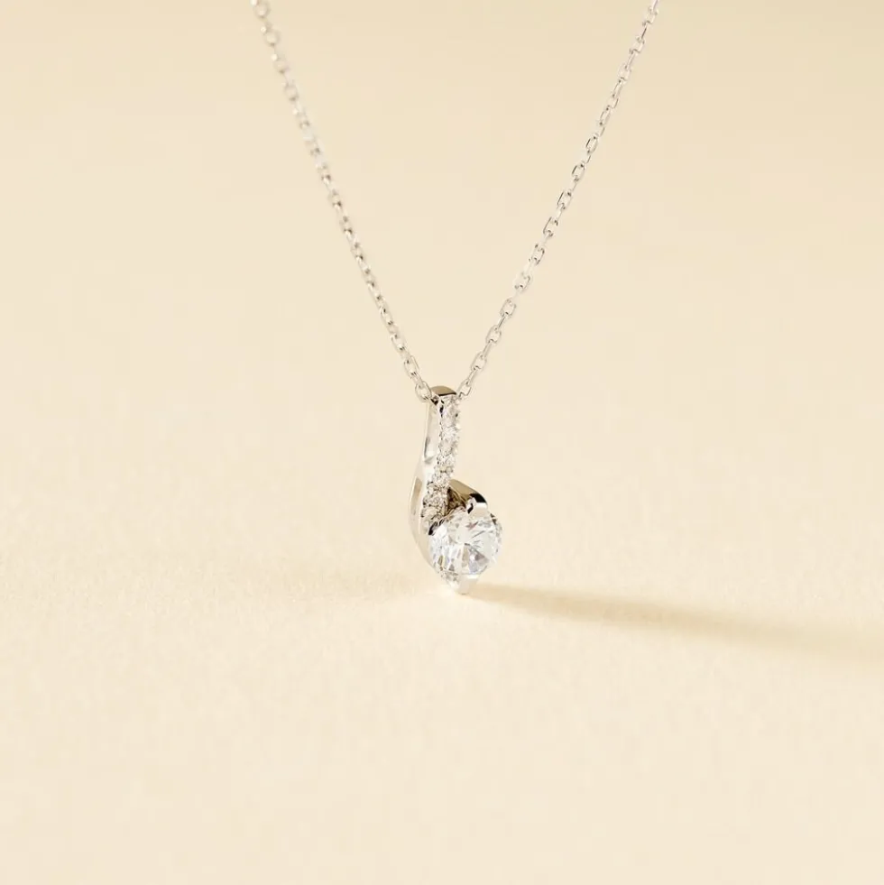 Collier Olly Or Blanc Oxyde De Zirconium