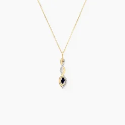 Collier Ondulations Or Jaune Saphir Diamant