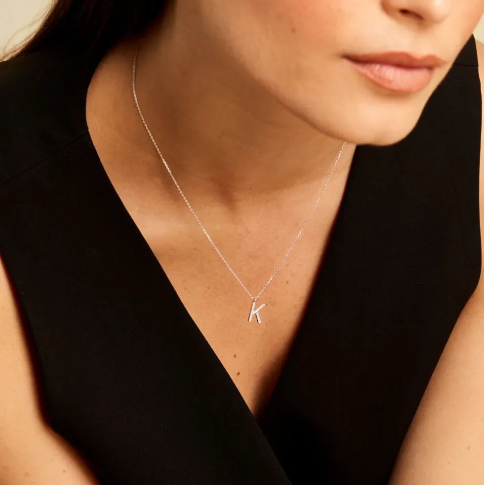 Collier Oran Or Blanc Diamant