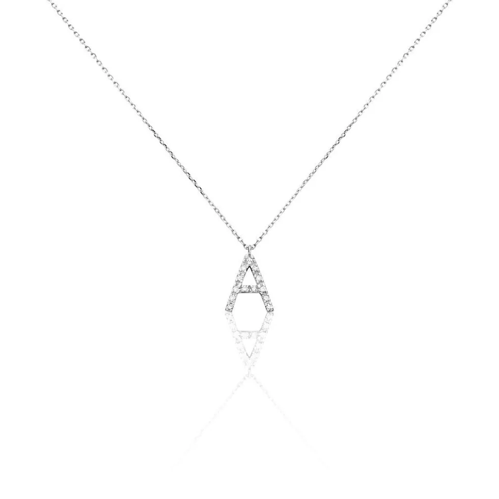 Collier Oran Or Blanc Diamant