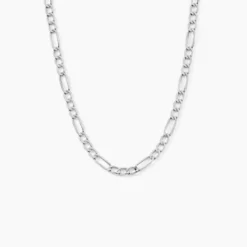 Collier Or Blanc Maille Alternée 1/3
