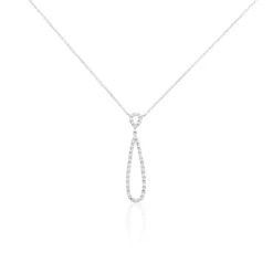 Collier Or Blanc Peregrina Diamants