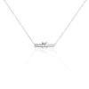 Collier Or Blanc Topaze Et Diamant