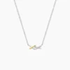 Collier Or Jaune Argent Blanc Oxyde De Zirconium