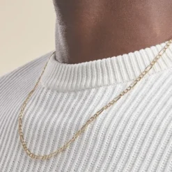 Collier Or Jaune Cameo Maille Alternée 1/3