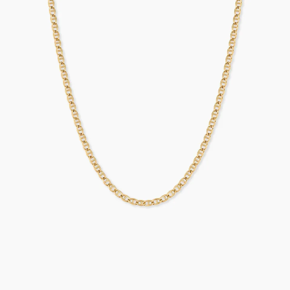 Collier Or Jaune Capucin Maille Marine