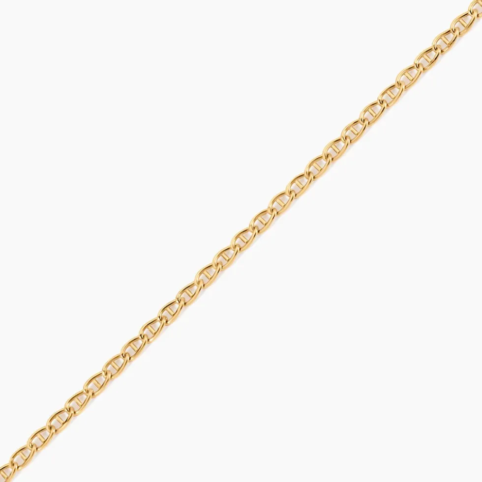 Collier Or Jaune Capucin Maille Marine