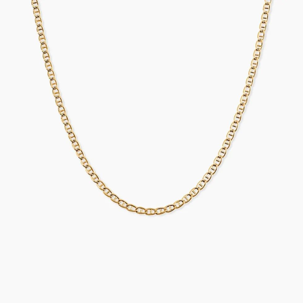 Collier Or Jaune Capucin Maille Marine