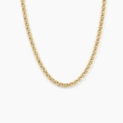 Collier Or Jaune Capucin Maille Marine