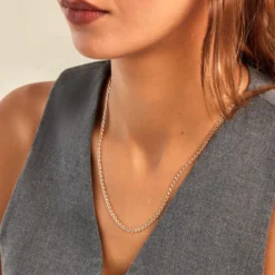 Collier Or Jaune Capucin Maille Marine