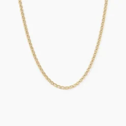Collier Or Jaune Capucin Maille Marine