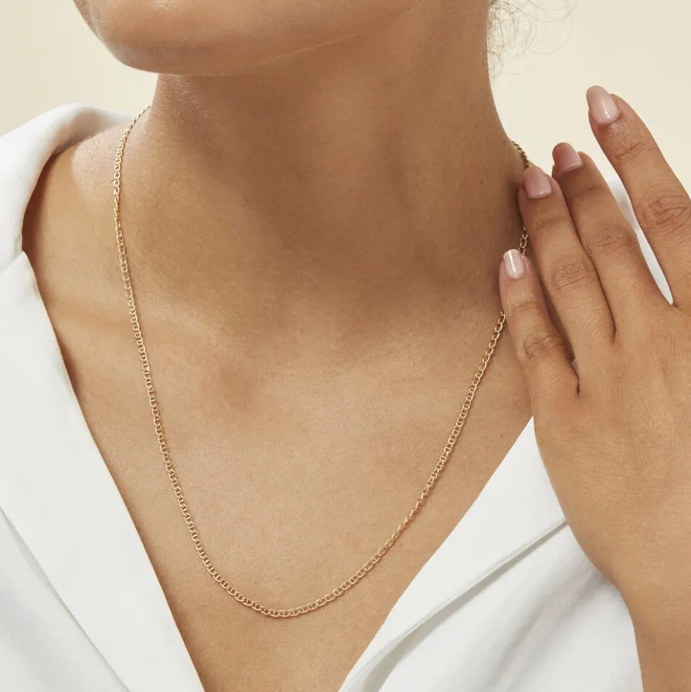 Collier Or Jaune Capucin Maille Marine