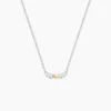 Collier Or Jaune et Argent Blanc Oxyde De Zirconium