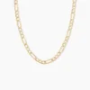 Collier Or Jaune Maille Alternée 1/3