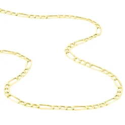 Collier Or Jaune Maille Alternée 1/3