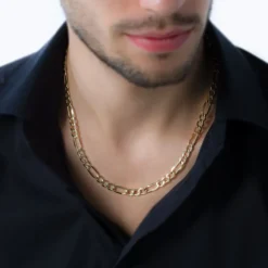 Collier Or Jaune Maille Alternée