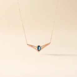 Collier Or Rose Gaelle Topaze Oxydes De Zirconium