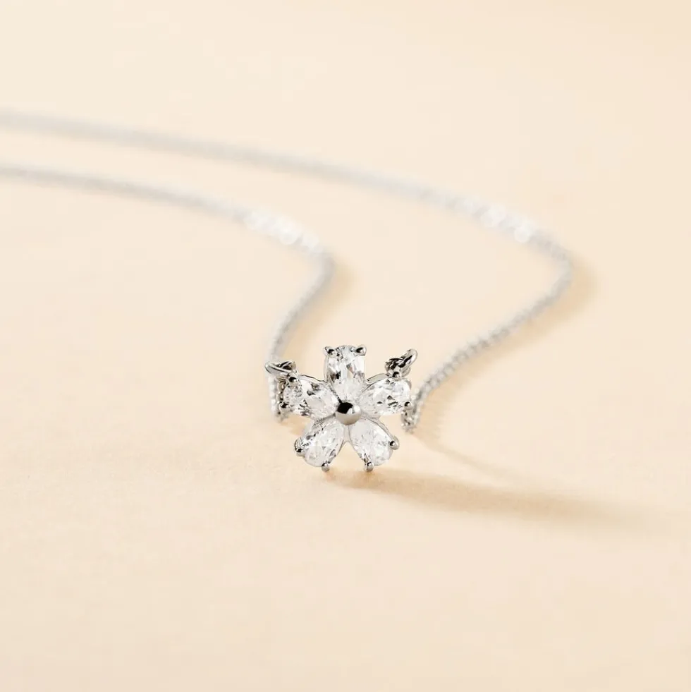 Collier Oskari Argent Blanc Oxyde De Zirconium