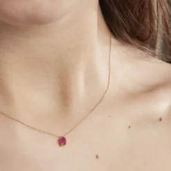 Collier Ovale Or Jaune Rubis