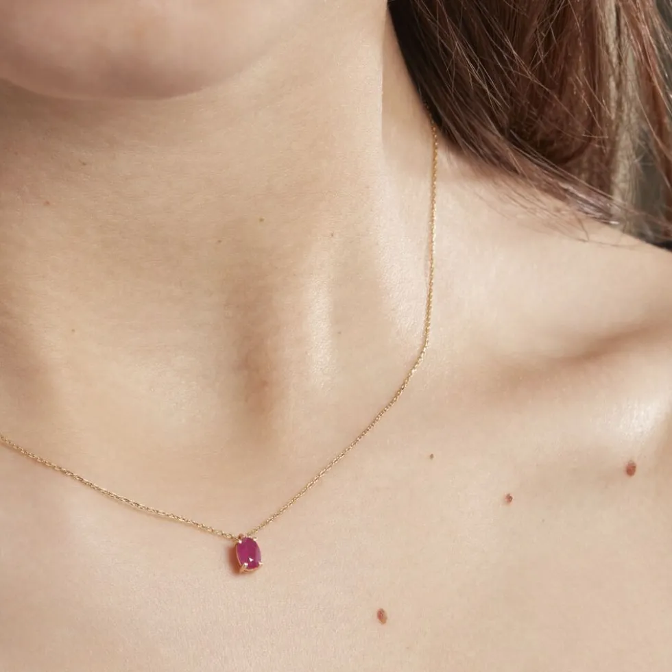 Collier Ovale Or Jaune Rubis
