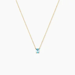 Collier Ovale Or Jaune Topaze