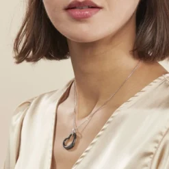 Collier Pam Argent Blanc Céramique Et Oxyde De Zirconium